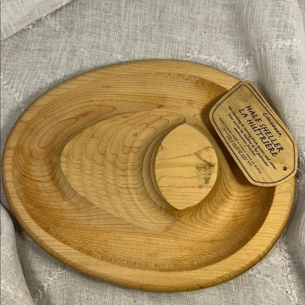 Williams Sonoma solid piece of maple made in Canada oyster half sheller